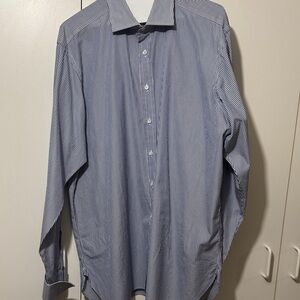 Ralph Lauren Purple Label Blue Striped Dress Shirt